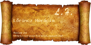 Lőrincz Horácia névjegykártya